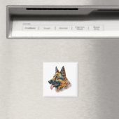 Waterverf German Shepherd Magneet (Insitu (Vaatwasser))