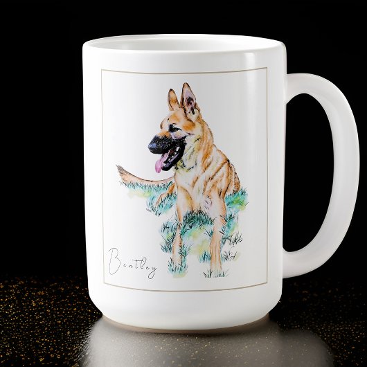 Waterverf German Shepherd Malinois Personalized Koffiemok