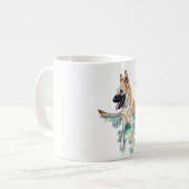 Waterverf German Shepherd Malinois Personalized Koffiemok (Voorkant links)
