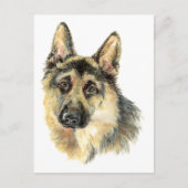 Waterverf German Shepherd Pet Dog Animal Briefkaart (Voorkant)
