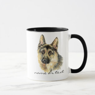 Waterverf German Shepherd Pet Dog Animal Mok