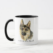 Waterverf German Shepherd Pet Dog Animal Mok (Links)