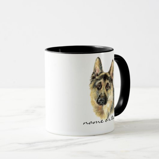 Waterverf German Shepherd Pet Dog Animal Mok (Voorkant rechts)