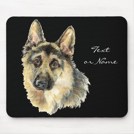 Waterverf German Shepherd Pet Dog Animal Muismat (Voorkant)