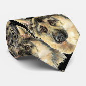 Waterverf German Shepherd Pet Dog Animal Stropdas (Opgerold)