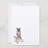 Waterverf German Shepherd Pet & Floral Pink Rose Kaart (Achterkant)