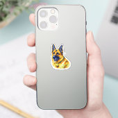 Waterverf German Shepherd Sticker (Telefoon)