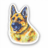 Waterverf German Shepherd Sticker (Voorkant)