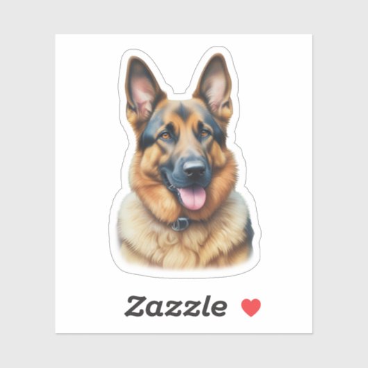 Waterverf German Shepherd Sticker (Vel)