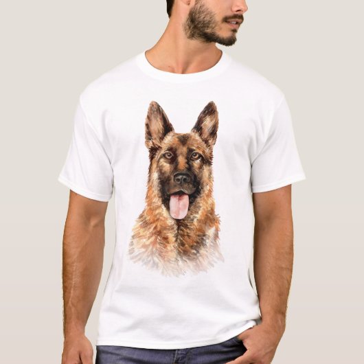 Waterverf German Shepherd T-shirt (Voorkant)