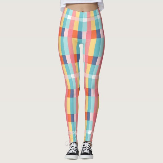 Waterverf geruit naadloos patroon leggings (Voorkant)