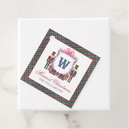Waterverf geruite Notenkraker Beer Monogram Wapen Bedankjes Labels