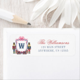 Waterverf geruite Notenkraker Beer Monogram Wapen Etiket