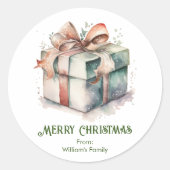 Waterverf geschenkdoos ronde sticker (Voorkant)