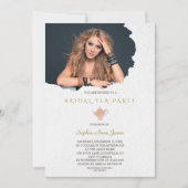 Waterverf Gescheurd Papier Foto Bruids Thee Party Kaart (Voorkant)