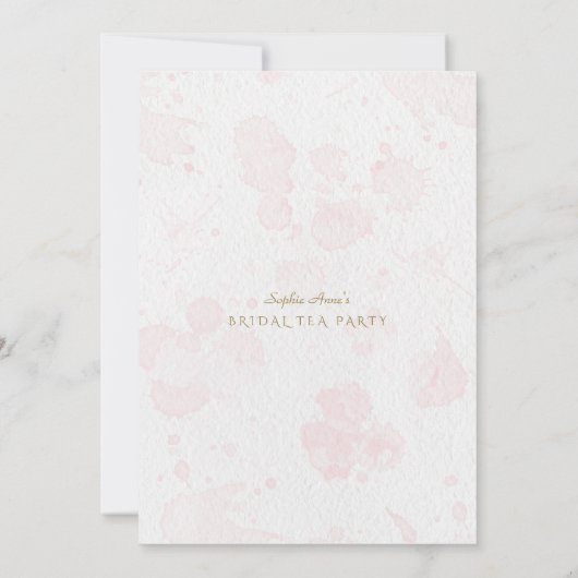 Waterverf Gescheurd Papier Foto Bruids Thee Party Kaart (Achterkant)