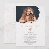 Waterverf Gescheurd Papier Foto Bruids Thee Party Kaart (Voorkant / Achterkant)