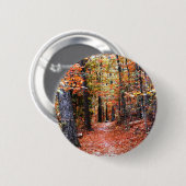 Waterverf geschilde herfst bos ronde button 5,7 cm (Voorkant /achterkant)