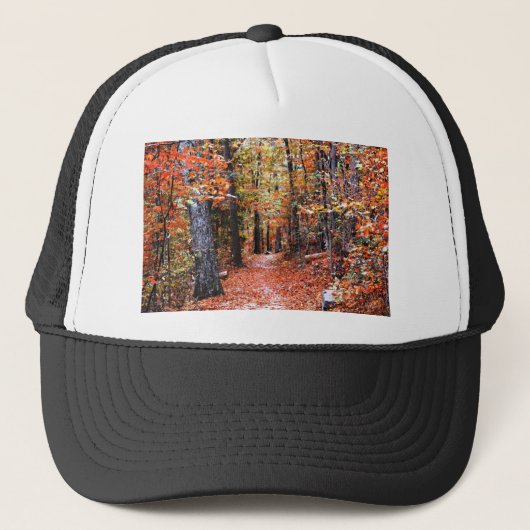 Waterverf geschilde herfst bos trucker pet (Voorkant)