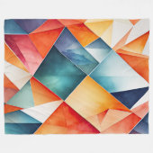Waterverf geschilderd Abstract geometrisch patroon Fleece Deken (Voorkant (Horizontaal))