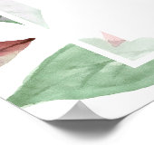 Waterverf geschilderd bordeaux bladeren loof bruil poster (Hoek)