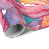 Waterverf geschilderd botanische poinsettia kerst cadeaupapier (Rol Hoek)