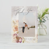 Waterverf geschilderd Floral Canvas bruiloft Bedankkaart (Staand voorkant)