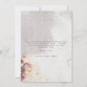 Waterverf geschilderd Floral Canvas bruiloft Bedankkaart (Achterkant)