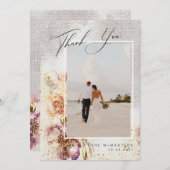Waterverf geschilderd Floral Canvas bruiloft Bedankkaart (Voorkant / Achterkant)