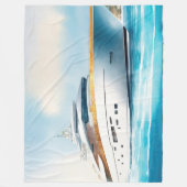 Waterverf geschilderd jacht op het blauwe water fleece deken (Voorkant)