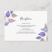 Waterverf geschilderd Paarse bladeren bruiloft rec Informatiekaartje (Voorkant)