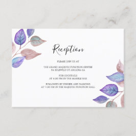 Waterverf geschilderd Paarse bladeren bruiloft rec Informatiekaartje