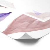 Waterverf geschilderd Paarse bladeren loof bruilof Poster (Hoek)