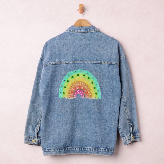 Waterverf geschilderd regenboog denim jacket (Hangar)