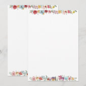 Waterverf geschilderd Wildbloemen Blank Kaart (Voorkant / Achterkant)