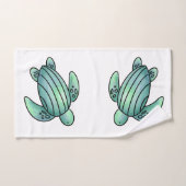 waterverf geschilderd zeeen schildpad cartoon blau bad handdoek (Handdoek)