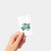 waterverf geschilderd zeeen schildpad cartoon blau badge (Handheld)