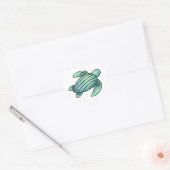 waterverf geschilderd zeeen schildpad cartoon blau hart sticker (Envelop)