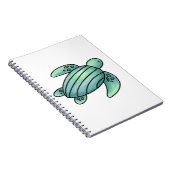 waterverf geschilderd zeeen schildpad cartoon blau notitieboek (Rechterzijde)