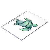 waterverf geschilderd zeeen schildpad cartoon blau notitieboek (Linkerzijde)