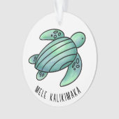 waterverf geschilderd zeeen schildpad cartoon blau ornament (voorkant)