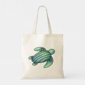 waterverf geschilderd zeeen schildpad cartoon blau tote bag (Achterkant)