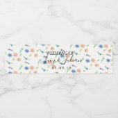 Waterverf geschilderde bloemen wilde bloemen bruil waterfles etiket (Enkel label)