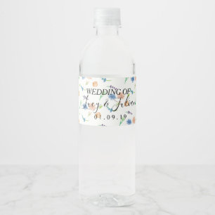 Waterverf geschilderde bloemen wilde bloemen bruil waterfles etiket