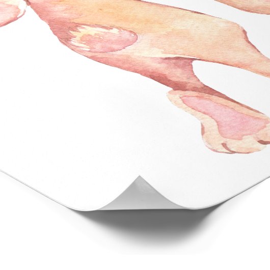 Waterverf Geschilderde Bunny Rabbit Love Cute Poster (Hoek)