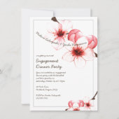 Waterverf Geschilderde Cherry Blossom Engagement P Kaart (Voorkant)