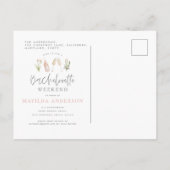 waterverf geschilderde drinken vrijgezellenweekend uitnodiging briefkaart (Achterkant)