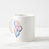 Waterverf Geschilderde Harten Koffiemok (Voorkant links)