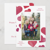 Waterverf geschilderde hartenportretten feestdagenkaart (Voorkant / Achterkant)