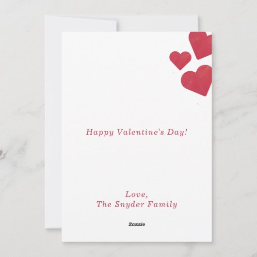 Waterverf geschilderde hartenportretten feestdagenkaart (Achterkant)